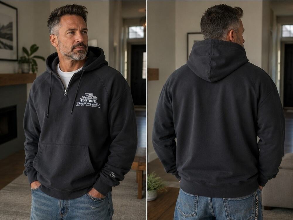 New Era Pinstripe Bowl New York Men's 2XL Dark Gray Hooded Pullover Hoodie